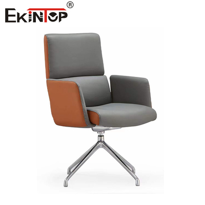 Furnitur komersial kursi kantor kulit punggung tinggi dukungan lumbar disesuaikan