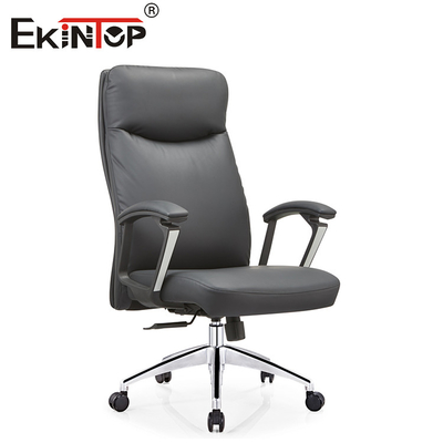 Kantor Hitam punggung tinggi kursi Kulit PU Tinggi adjustable armrest