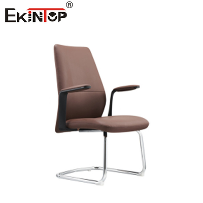 Kursi Kulit Biru Dengan Tulang Belakang Pendukung Lumbar yang Bisa Disesuaikan