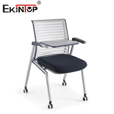 Ruang Pelatihan Kursi Mesh Backrest Dengan Tulis Tablet Armrest Dan Rotary Casters