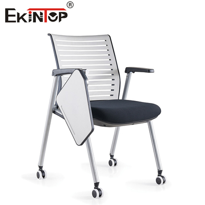 Ruang Pelatihan Kursi Mesh Backrest Dengan Tulis Tablet Armrest Dan Rotary Casters