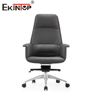 Kursi Kantor Kulit Hitam Tinggi Dengan Tulang Belakang Tingginya Bisa Disesuaikan