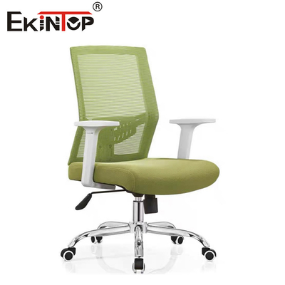 Kursi Kantor Belakang Mesh Hitam Dengan Roda Berputar Dan Tulang Belakang Lumbar Disesuaikan