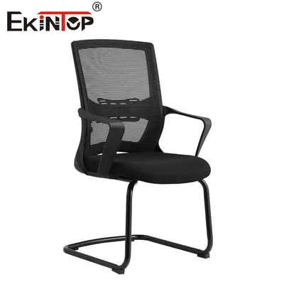 Anti Kelelahan Kursi Kantor Kerangka Logam Hitam Dengan Armrest Dan Kain Mesh