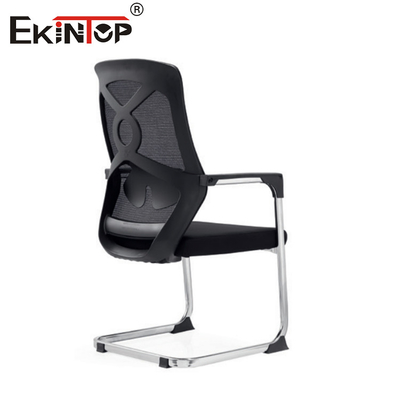 Black Mesh Plastic Armrest Kursi Kantor Sliding Seating Ukuran Standar