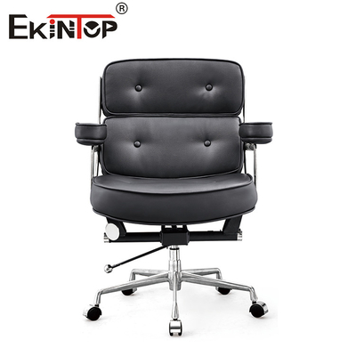 Kursi Kantor Kulit Hitam Dengan Casters Unik