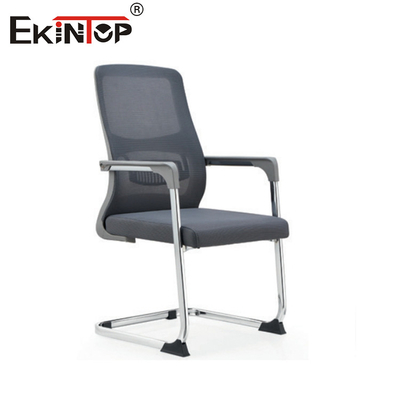 Kursi Kantor Gray Mesh tanpa Casters Metal Frame Desain Modern