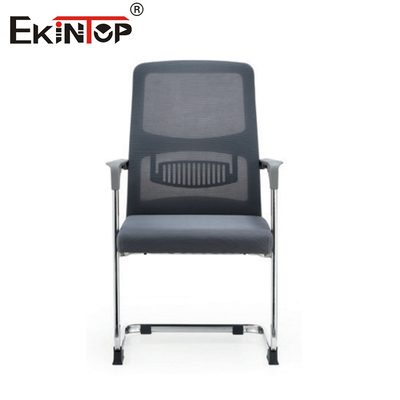 Kursi Kantor Gray Mesh tanpa Casters Metal Frame Desain Modern