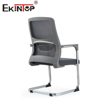 Kursi Kantor Gray Mesh tanpa Casters Metal Frame Desain Modern