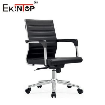 Kursi Kantor Kulit Brown Mid Back Dengan Tangan Modern