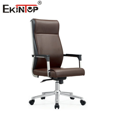 Kursi kantor kulit belakang tinggi yang dapat disesuaikan dengan ketinggian kursi dan sandaran lengan yang dapat disesuaikan