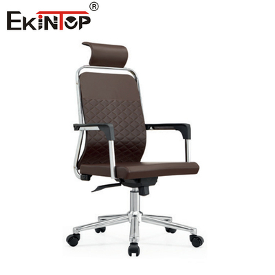 Kursi Kantor Kulit Brown Dengan Pinggang PU Dan Fitur Berputar