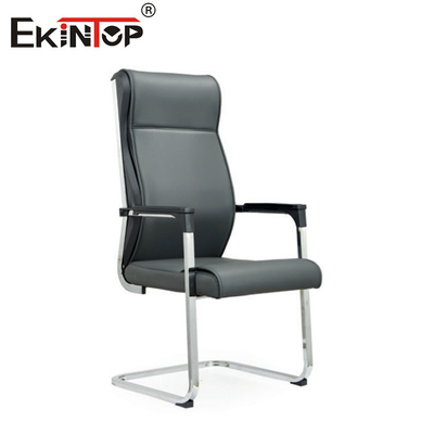 OEM Kursi Kantor Tinggi Hitam Dengan Kerangka Logam Bahan Kulit Gaya Bisnis