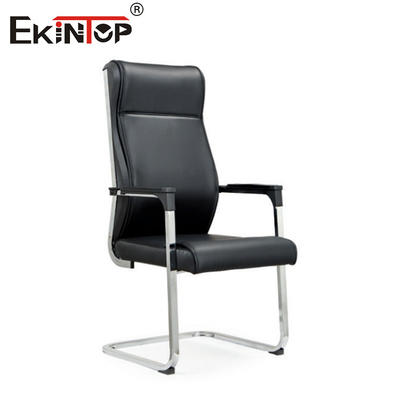 OEM Kursi Kantor Tinggi Hitam Dengan Kerangka Logam Bahan Kulit Gaya Bisnis