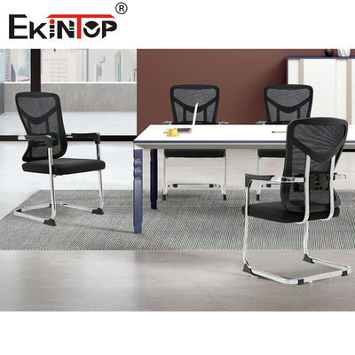 Kursi Kantor Bergaya Komersial Hitam Mesh Backrest dengan Armrests
