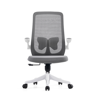 Kain mesh abu-abu dengan dukungan punggung kursi kantor untuk ruang kantor