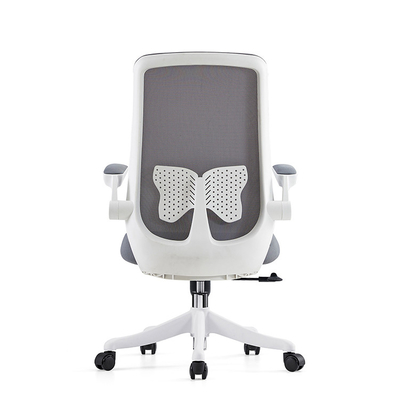 Kain mesh abu-abu dengan dukungan punggung kursi kantor untuk ruang kantor