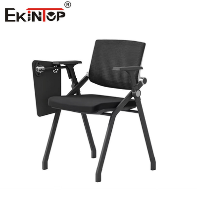 Kursi ruang pelatihan hitam dalam bahan kain mesh dengan gaya modern