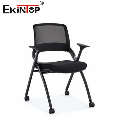 Kursi Latihan Hitam dengan Armrest Bahan Mesh Bernafas dan Backrest Mesh