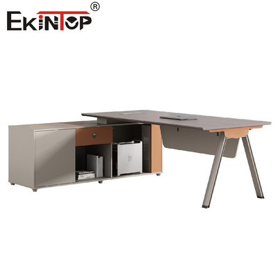 Meja Kantor Manajer Berbentuk L Bergaya Modern Cocok untuk Ruang Kantor