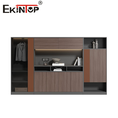 Kabinet Kantor Kayu Bergaya Modern Besar dengan Desain Pintu Luncur
