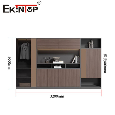 Kabinet Kantor Kayu Bergaya Modern Besar dengan Desain Pintu Luncur