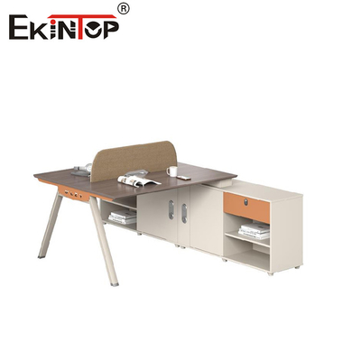Workstation Kantor Staf Bergaya Minimalis Modern dengan Kabinet Samping