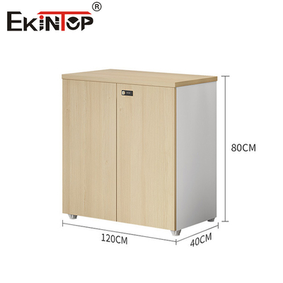 Lemari File Lemari Buku Kayu Kecil dalam Warna Walnut dengan Gaya Modern