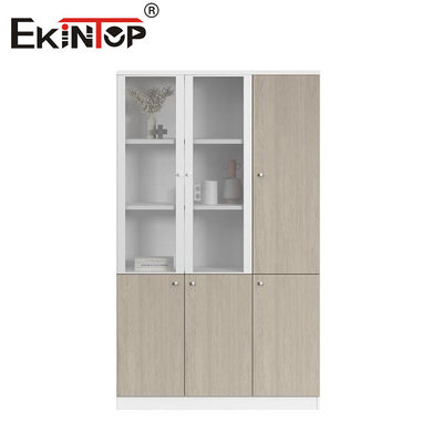 Walnut - Warna - Kualitas tinggi Lemari File Dengan Lemari Kaca Pintu Penyimpanan