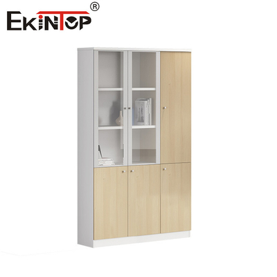 Walnut - Warna - Kualitas tinggi Lemari File Dengan Lemari Kaca Pintu Penyimpanan