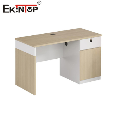 Walnut Kantor Meja Karyawan Meja Dengan Laci Gaya Modern