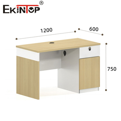 Walnut Kantor Meja Karyawan Meja Dengan Laci Gaya Modern