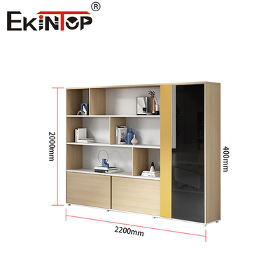 Lemari File Kayu Berwarna Walnut Gaya Modern Furnitur Kantor Rumah