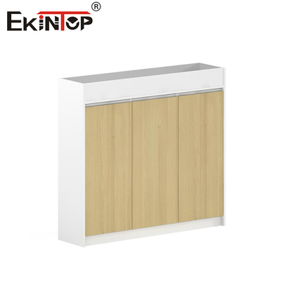 Warna kenari berkualitas tinggi tanpa pegangan Lemari File Kayu Gaya Modern