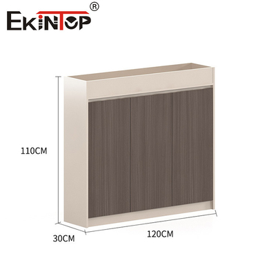 Warna kenari berkualitas tinggi tanpa pegangan Lemari File Kayu Gaya Modern