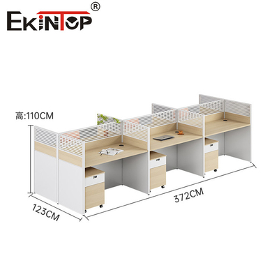 Stasiun Kerja Modular Gaya Modern dengan Lemari Penyimpanan Bahan Kayu