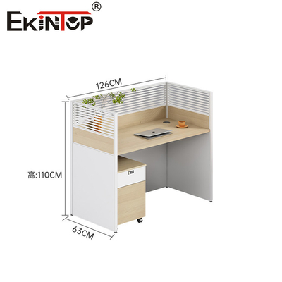 Desain Modern Walnut Kantor Workstation Staf Meja untuk Ruang Kantor