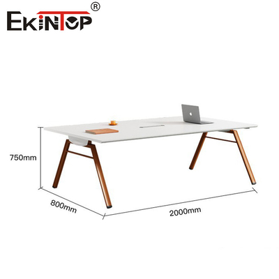 Meja Konferensi Gaya Minimalis Modern dengan Kaki Logam dan Meja Meja Kayu