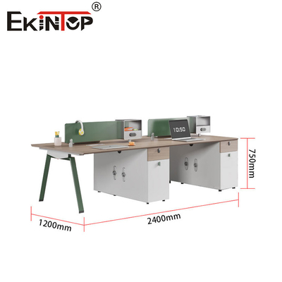 Modular 4-6 Seater Kantor Desk Staff Workstation dengan partisi dalam gaya modern