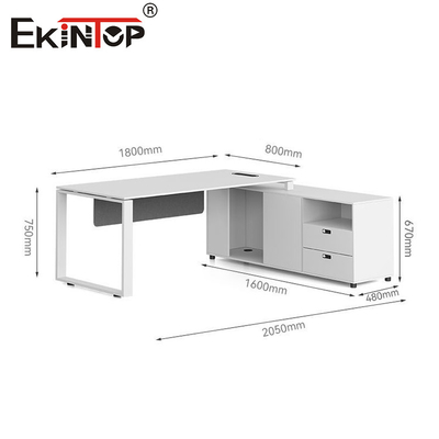 Produsen Kantor Eksekutif Meja Putih Gaya Modern Bahan Kayu