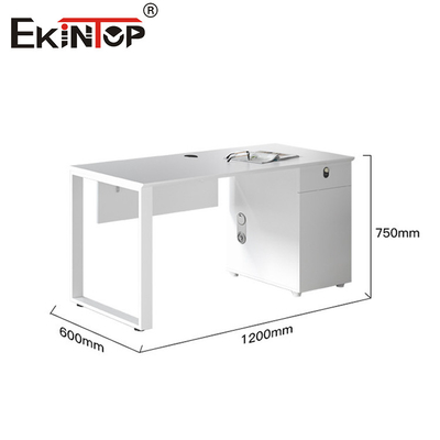 Kualitas tinggi Meja Kantor Kayu Putih Metal Frame Kantor Furnitur Pabrik