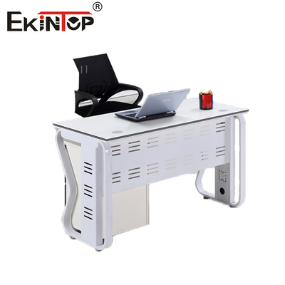 Modern Gaya Kantor Furnitur Resepsi Metal Frame Meja Disesuaikan
