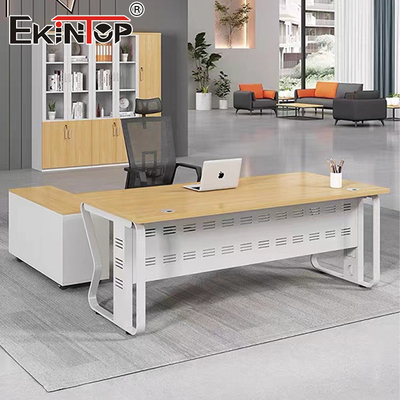 Walnut Sturdy Kayu Kantor Desk Manager Desk Designer Desk untuk Kantor