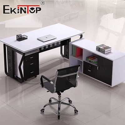 Meja Kantor Modern Meja Bentuk L Meja Sudut Kayu Disesuaikan