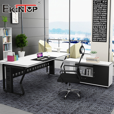 Furnitur Bisnis Harga Pabrik Bahan Kayu Kuat Meja Kantor Meja Sudut Kayu