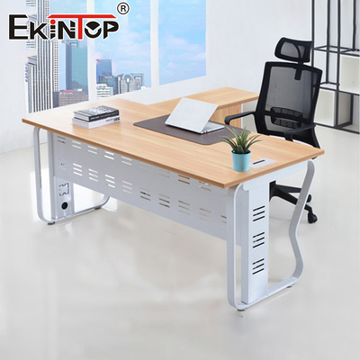 Grosir Meja Kantor Meja Kayu Bingkai Logam Meja Sudut Kayu