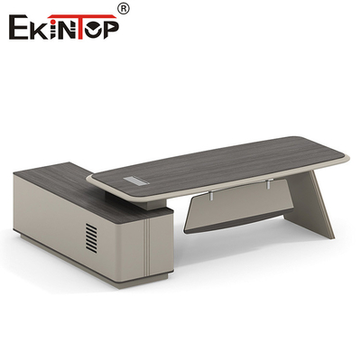 Meja kantor berbentuk L dengan lemari penyimpanan Desain modern Meja khusus