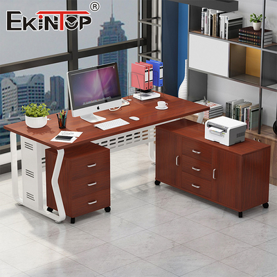 Meja Desain Kayu Klasik Meja Kantor dengan Bingkai Logam