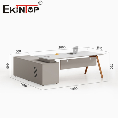 Meja Desain Modern Berkualitas Tinggi Meja Putih Dengan Lemari Simpanan Meja Kayu Akacia
