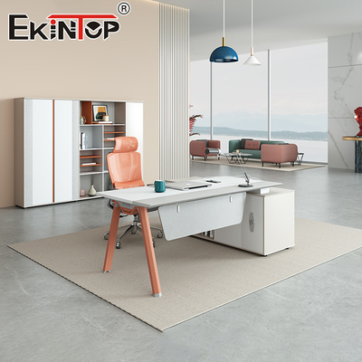 Meja Kantor Modern Meja Kantor Eksekutif Bentuk L Meja Kayu Akacia